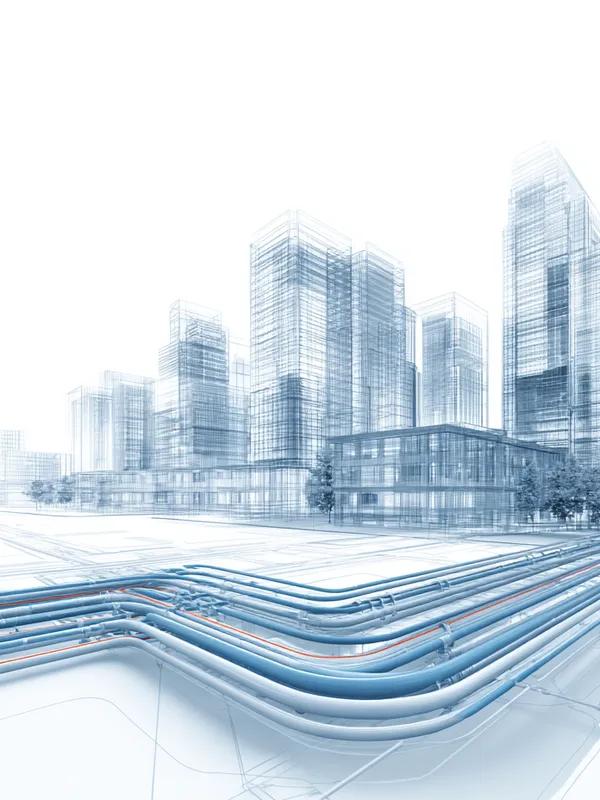 Infrastructure coordination design drawing showing integrated site engineering